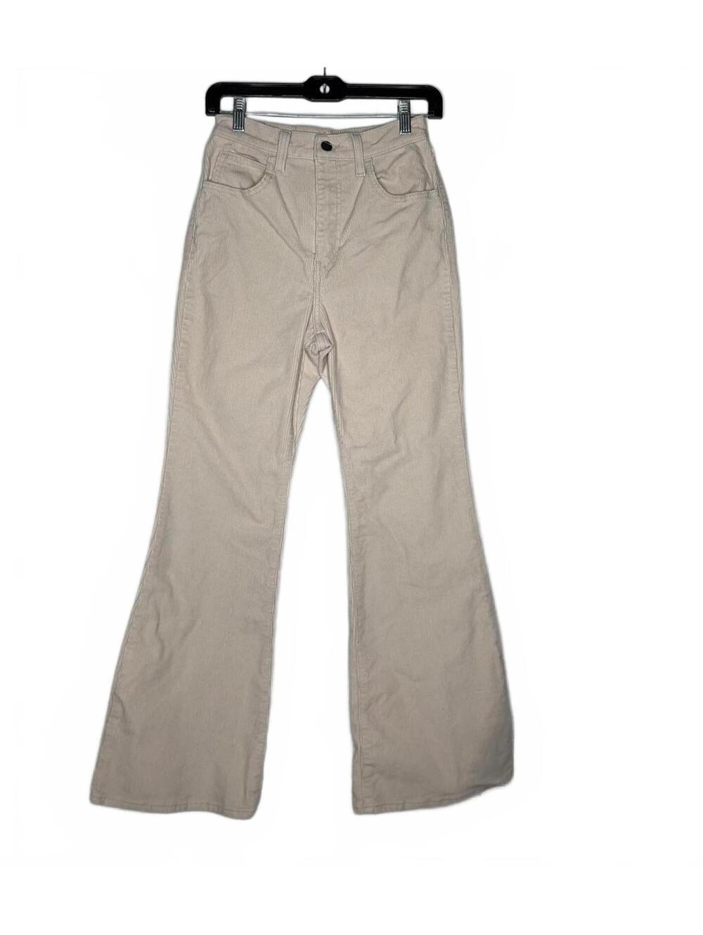 Levi's 70s High Flare Beige Corduroy Pants Size 25